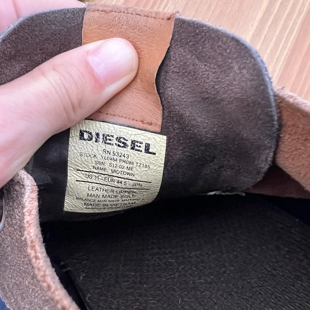 Diesel Men Midtown Brown Suede Leather Chukka Boots Size 11